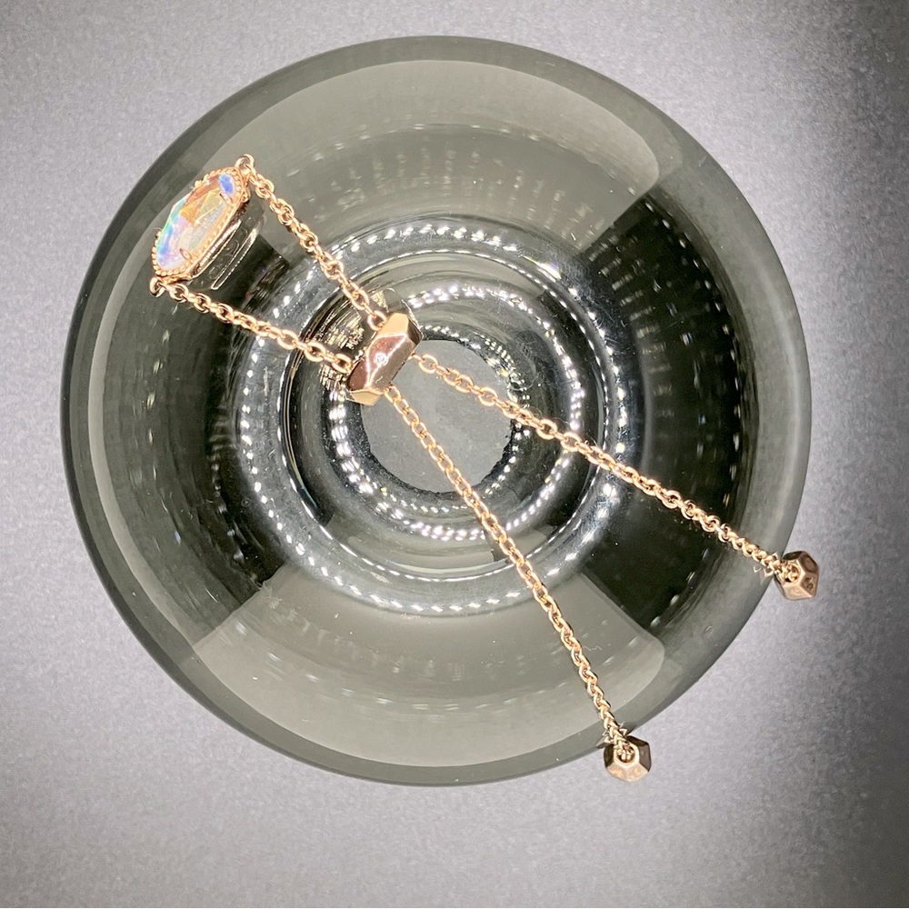 Kendra Scott Rose Gold Bracelet with Dichroic Glass Pendant